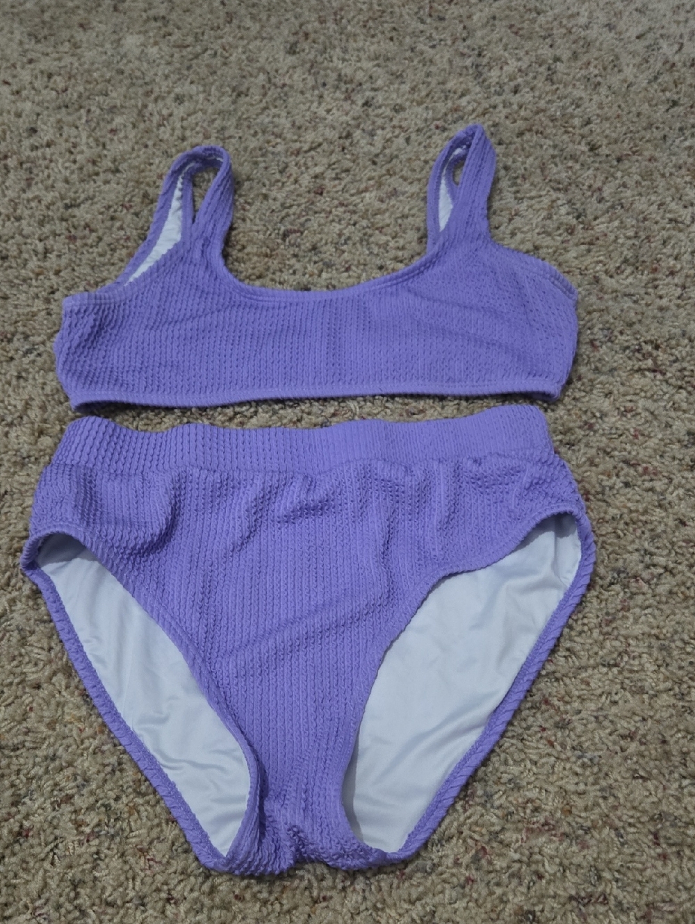 SHEIN Lavender Textured Two-Piece Bikini Set